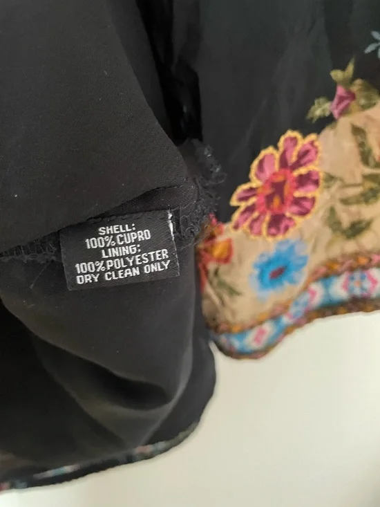 Sundance Tolani Vegan Silk Cupro Floral Embroidered Boho Blouse Top Small - Picture 9 of 10